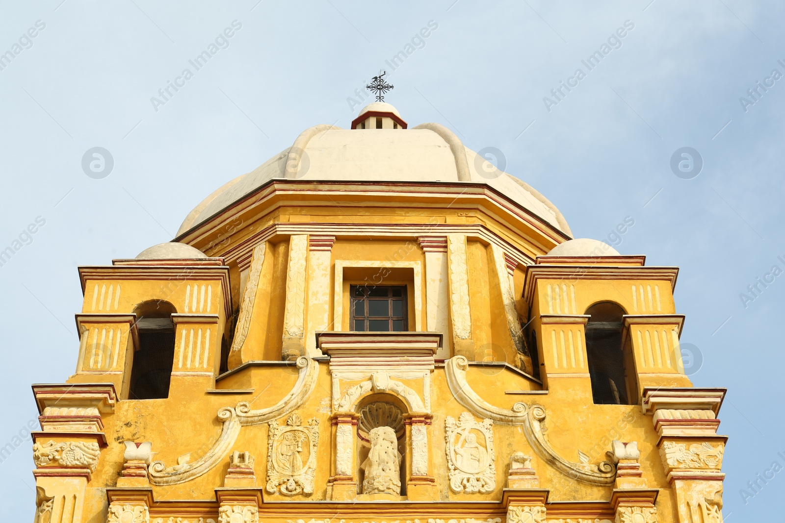 Photo of Monterrey, Mexico - September 2, 2022: Beautiful view of Nuevo Leon Regional Museum of Bishop's Palace against blue sky