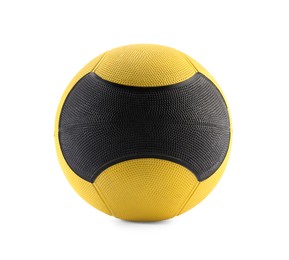 Photo of One rubber ball isolated on white. Sport equipment