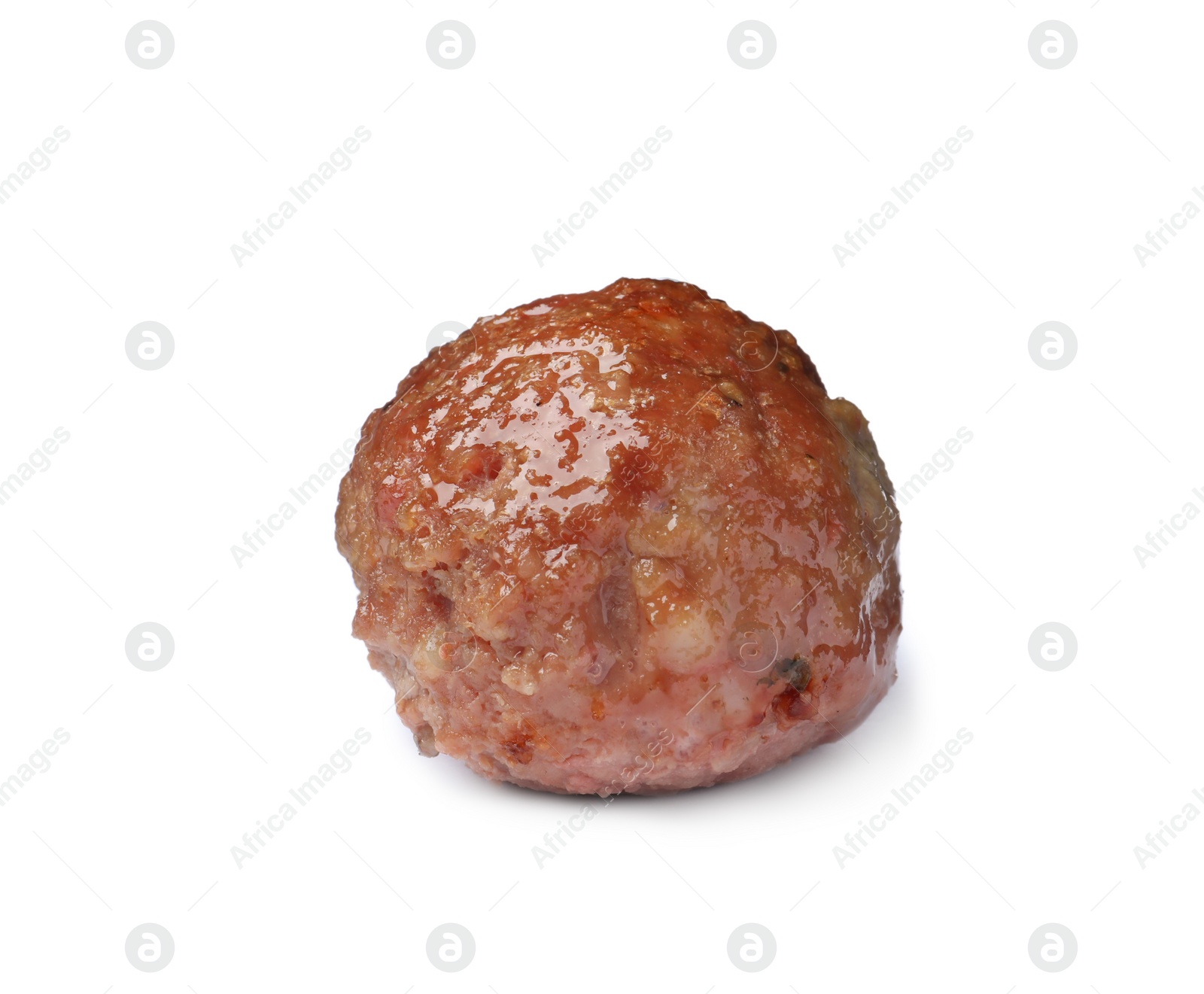 Photo of One tasty cooked meatball isolated on white