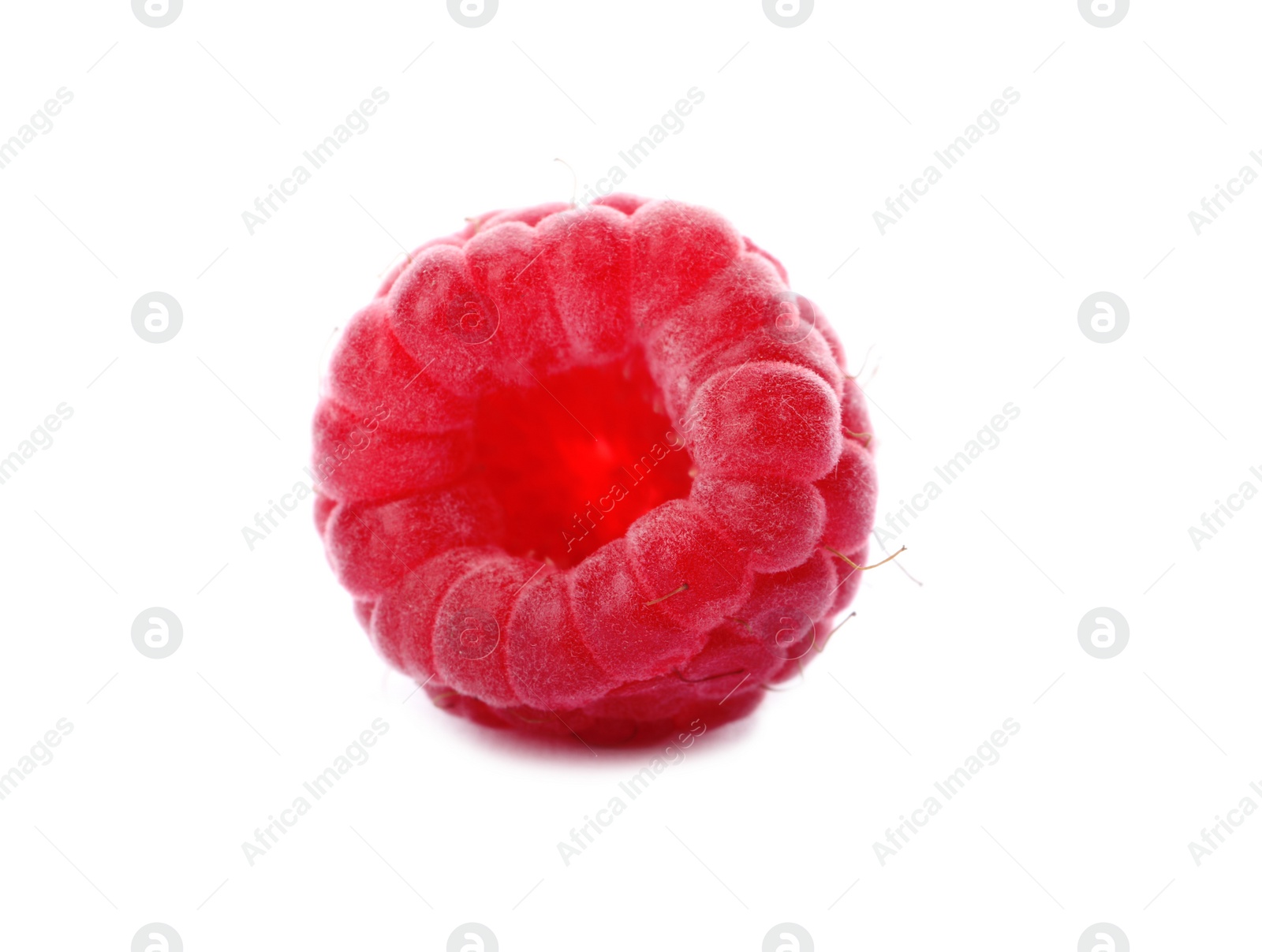 Photo of Delicious fresh ripe raspberry on white background