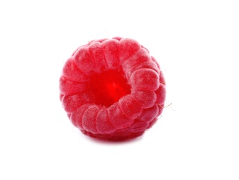 Delicious fresh ripe raspberry on white background