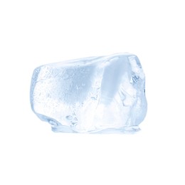 Piece of clear ice isolated on white