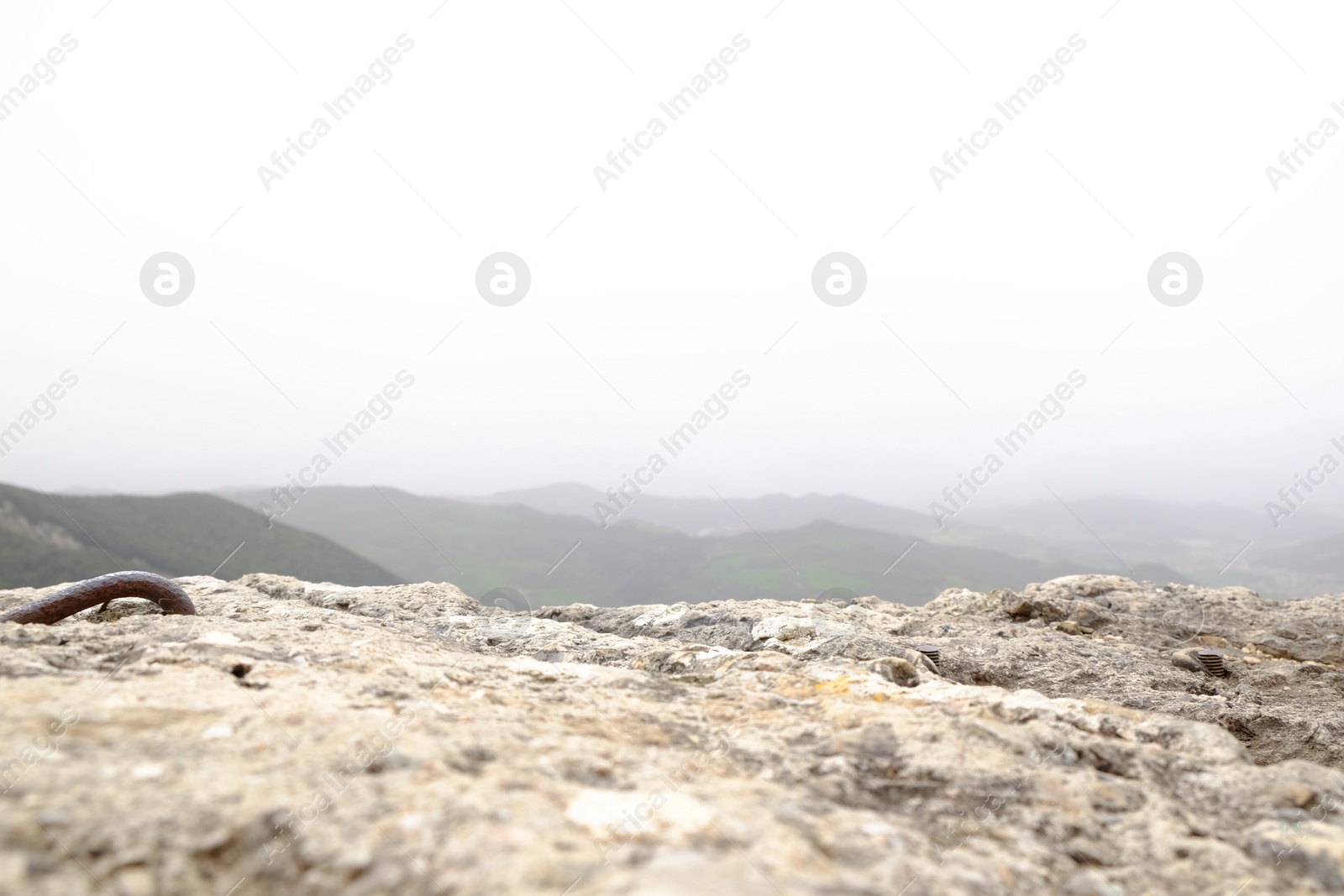 Photo of View on mountains and cloudy sky, selective focus