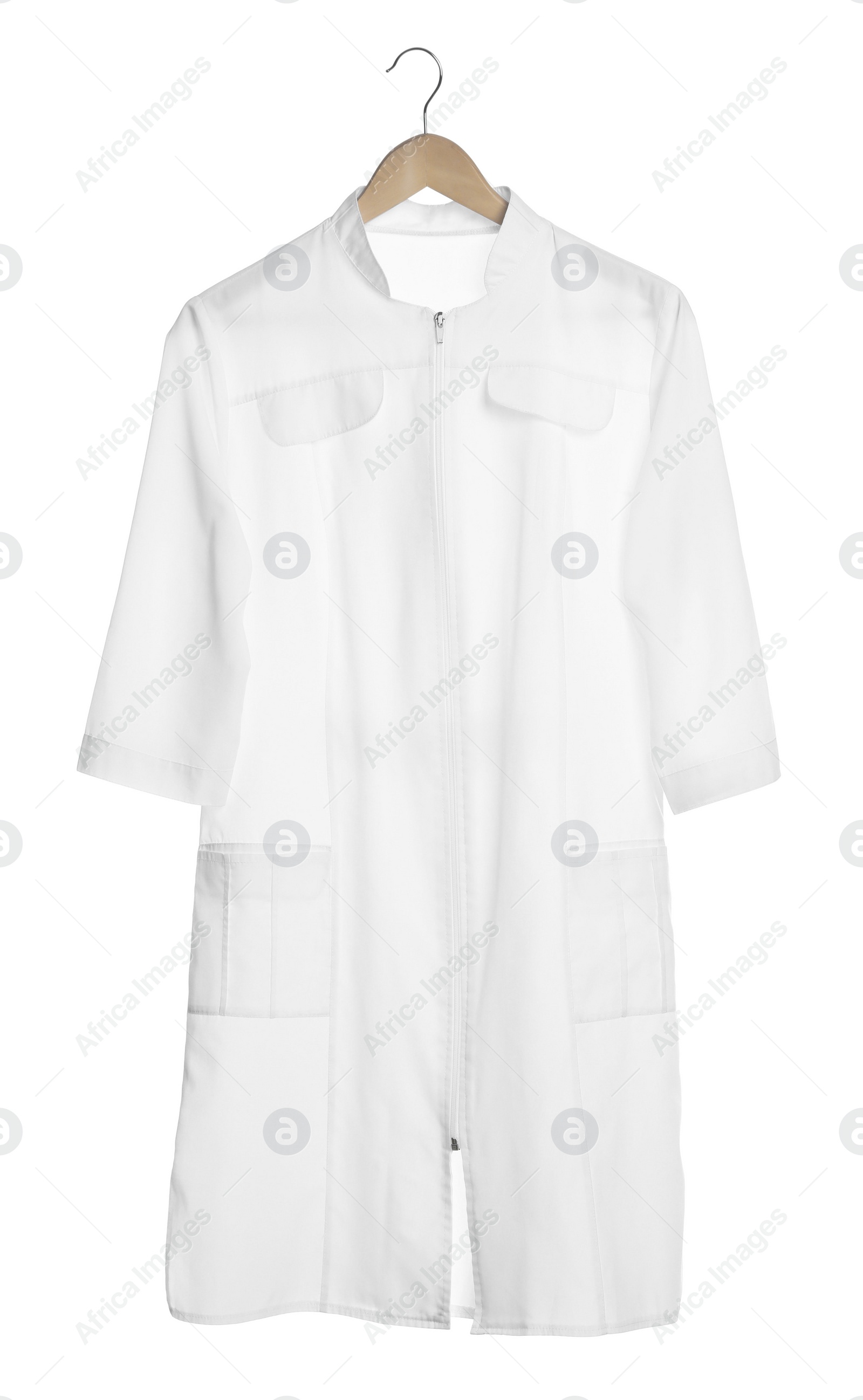 Photo of Doctor's gown isolated on white. Medical uniform