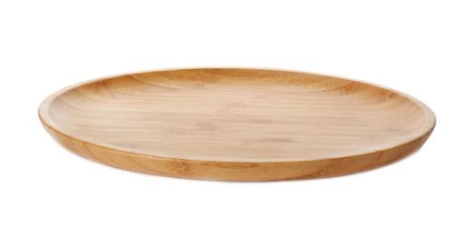 Plate made of bamboo on white background