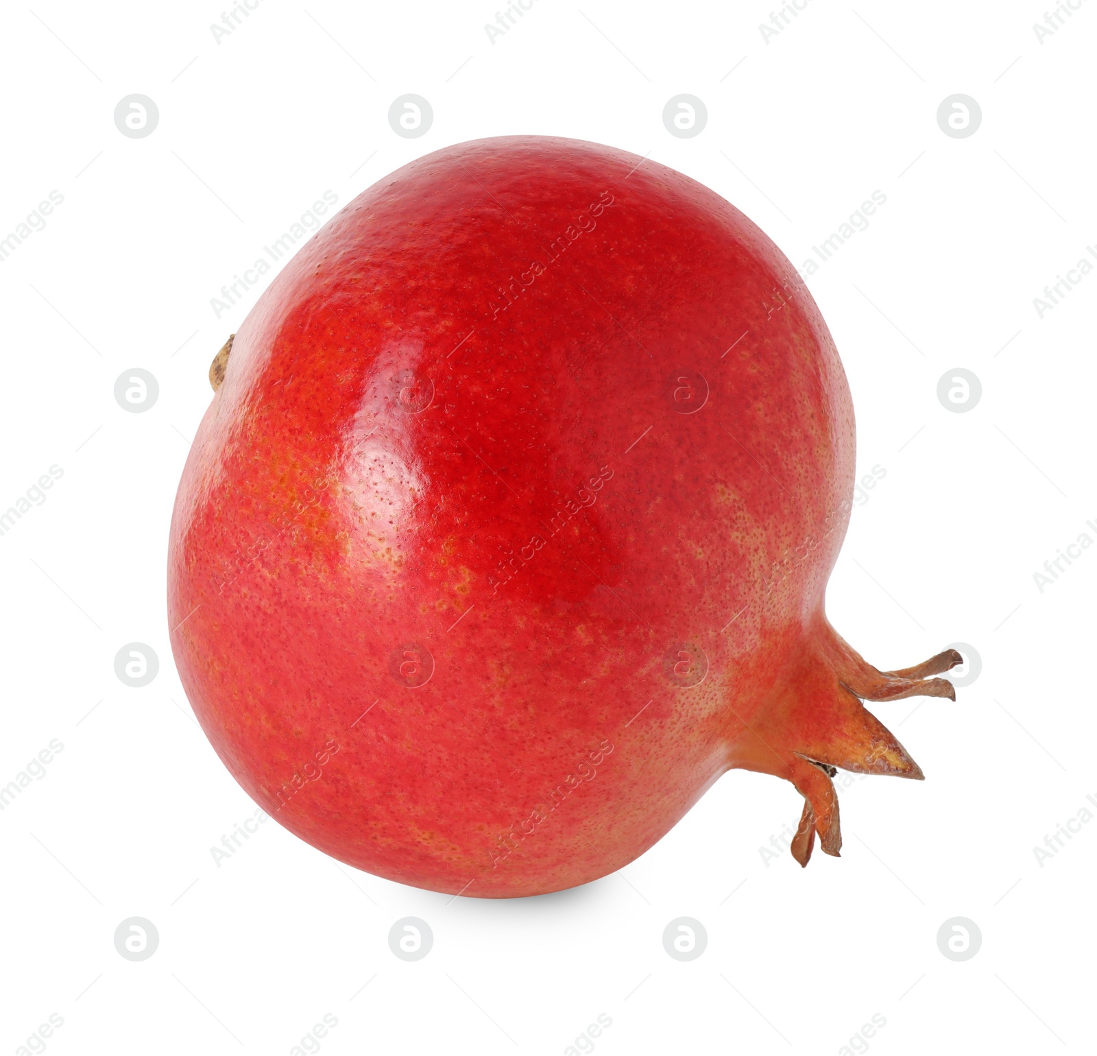 Photo of One fresh ripe pomegranate isolated on white