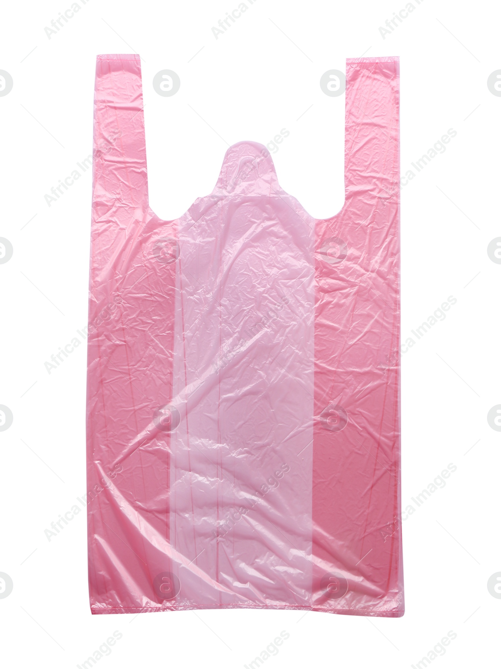 Photo of Clear disposable plastic bag on white background