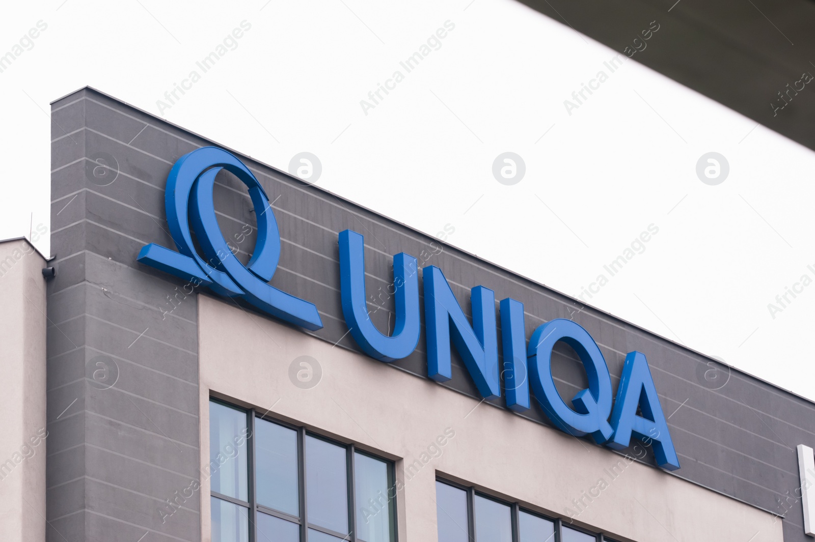 Photo of Warsaw, Poland - September 10, 2022: Building with modern Uniqa logo