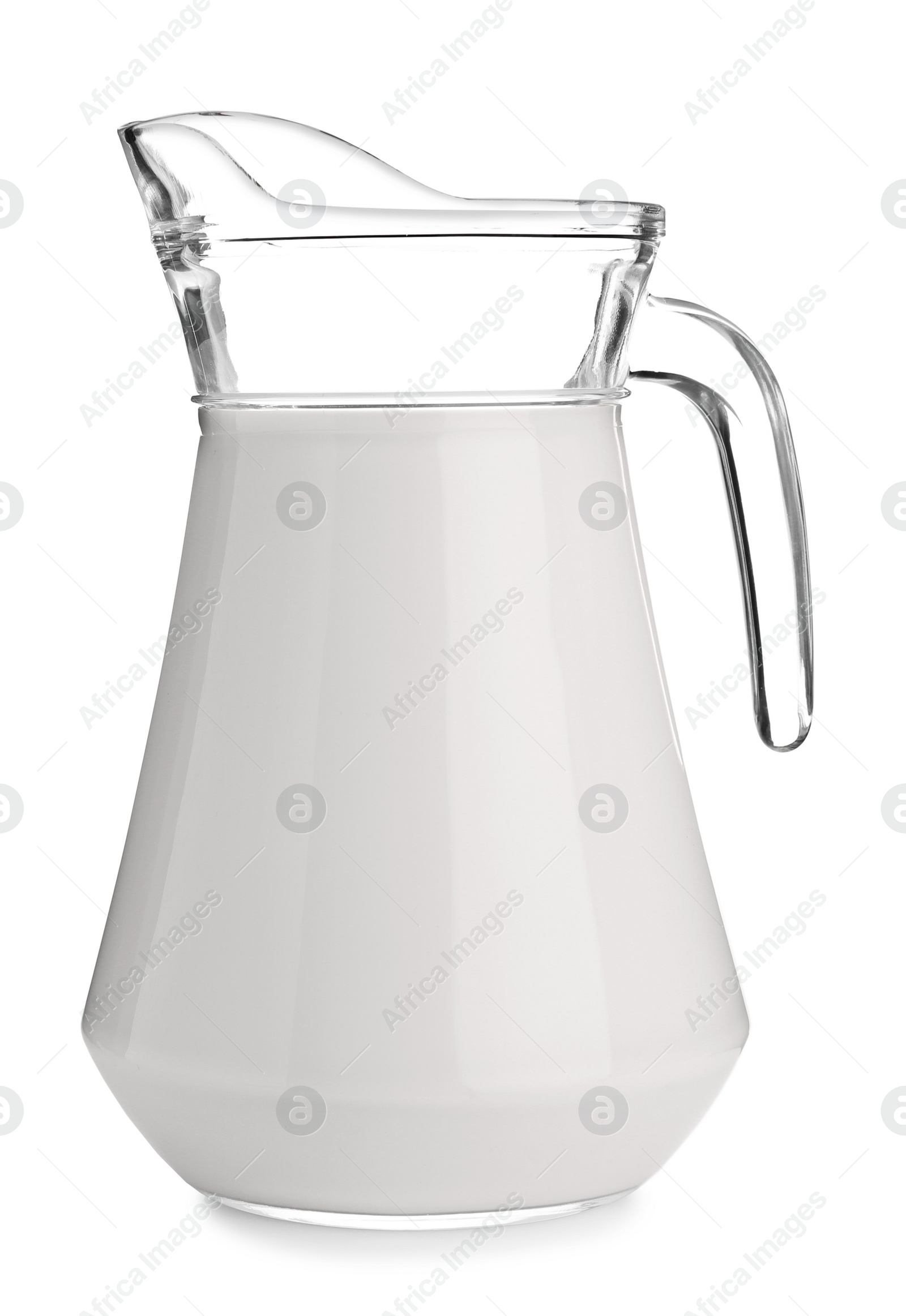 Photo of Jug of fresh milk isolated on white