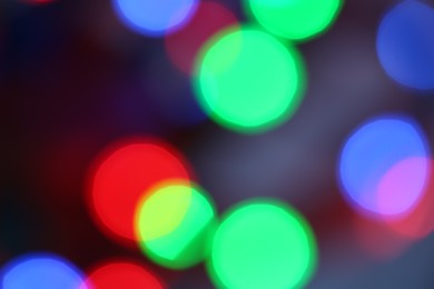 Blurred view of beautiful colorful lights. Bokeh effect