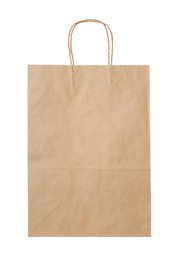 Photo of Kraft shopping paper bag isolated on white