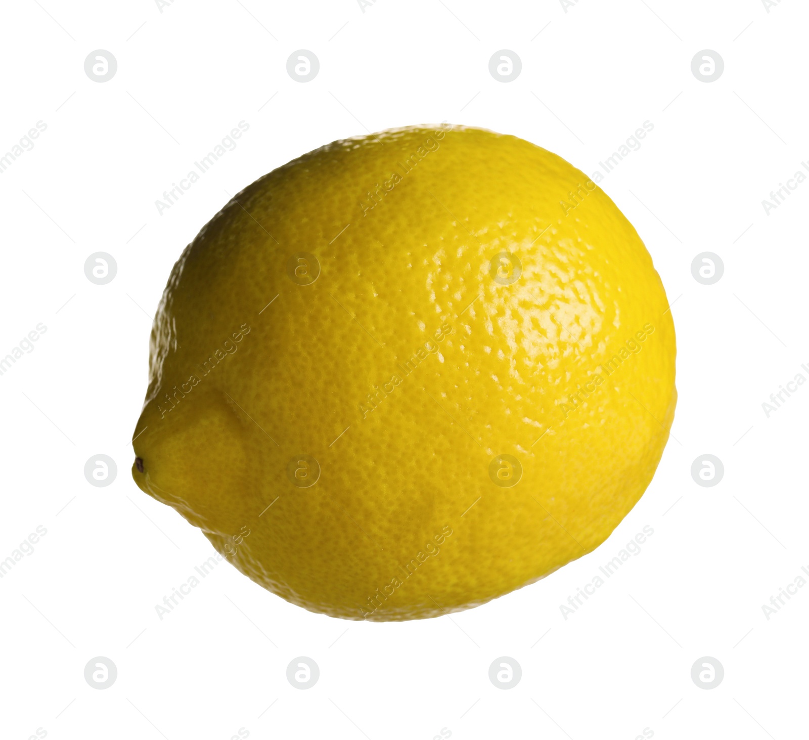 Photo of One whole ripe lemon isolated on white