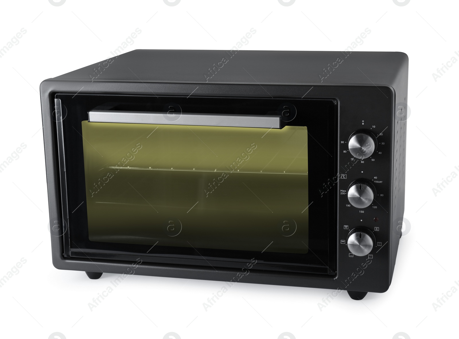 Photo of One electric oven isolated on white. Cooking appliance