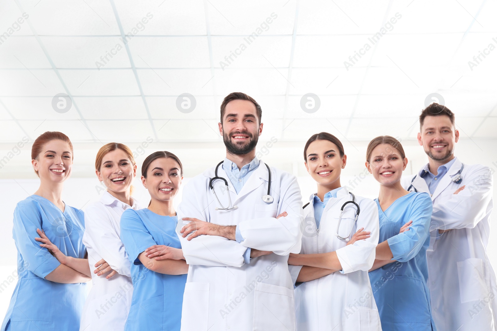 Photo of Group of medical doctors at clinic. Unity concept