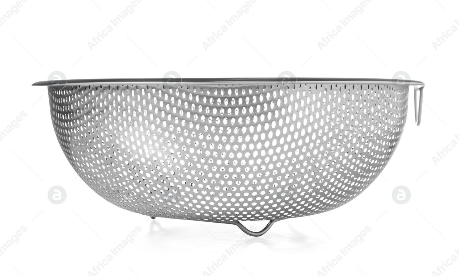 Photo of One clean empty colander isolated on white