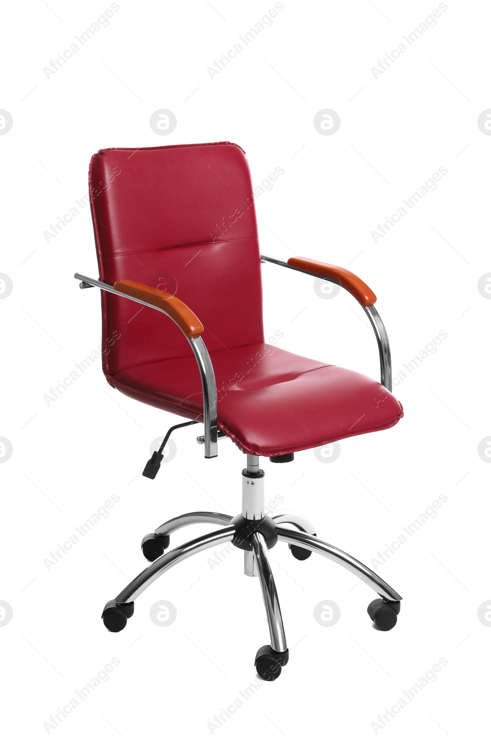 Photo of Comfortable leather office chair isolated on white