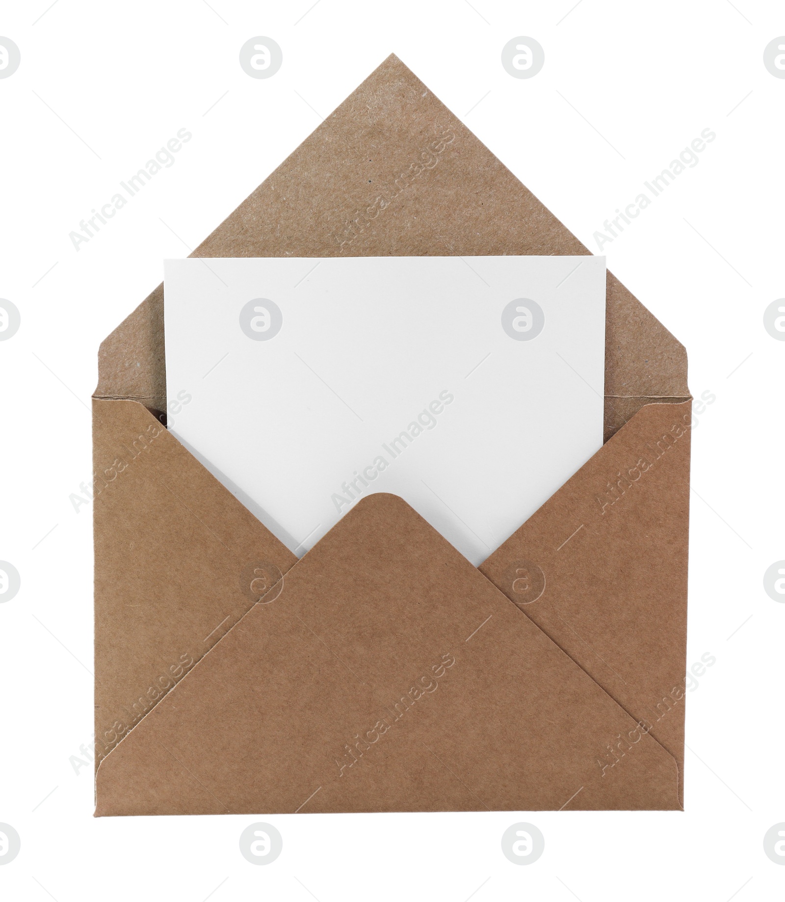 Photo of Letter envelope with card isolated on white