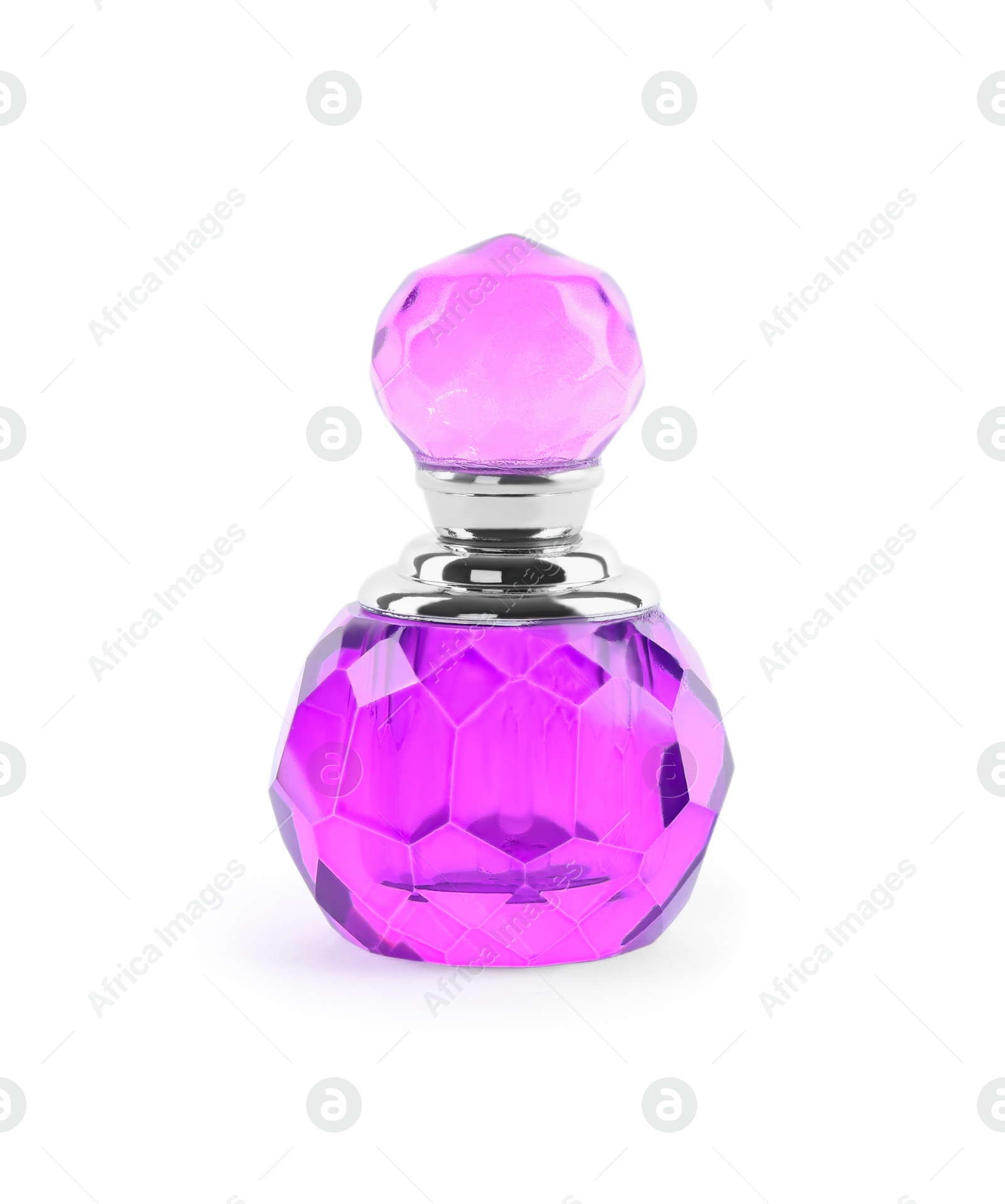 Photo of Bottle of luxury perfume isolated on white