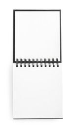 One notebook isolated on white, top view