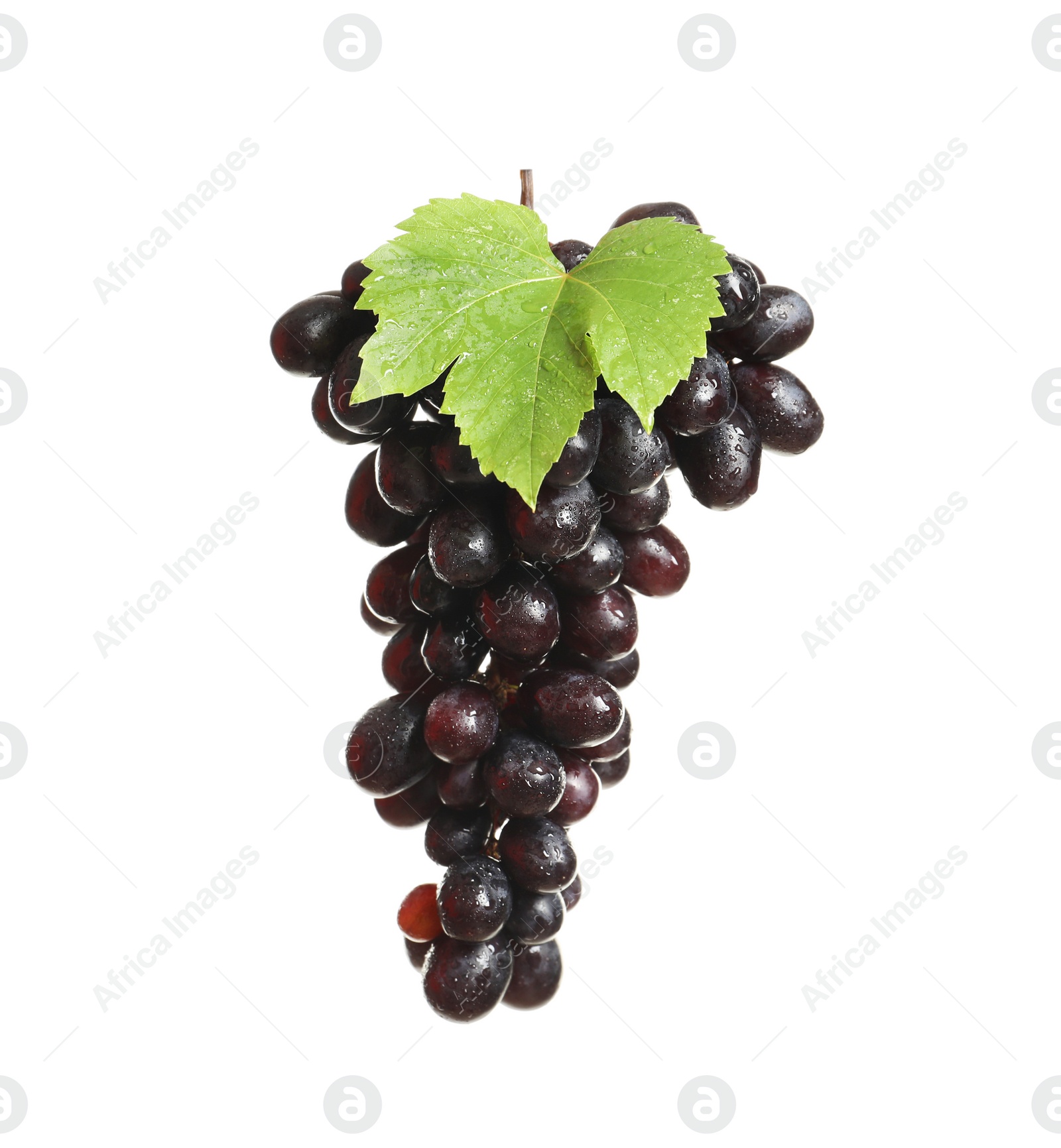 Photo of Bunch of fresh ripe juicy grapes on white background