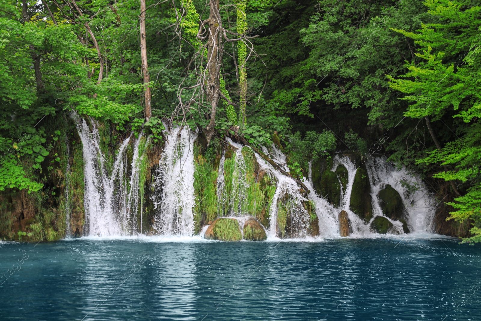 Photo of Picturesque view of beautiful waterfall and river