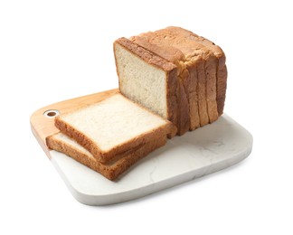 Photo of Pieces of fresh toast bread isolated on white