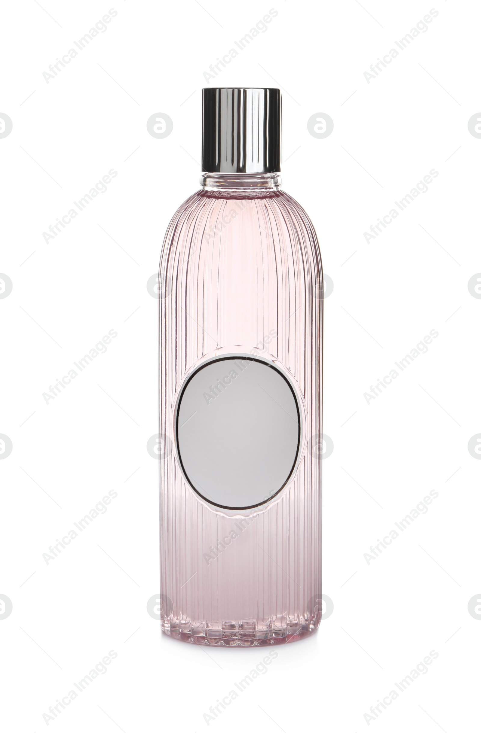 Photo of Stylish bottle with cosmetic product on white background