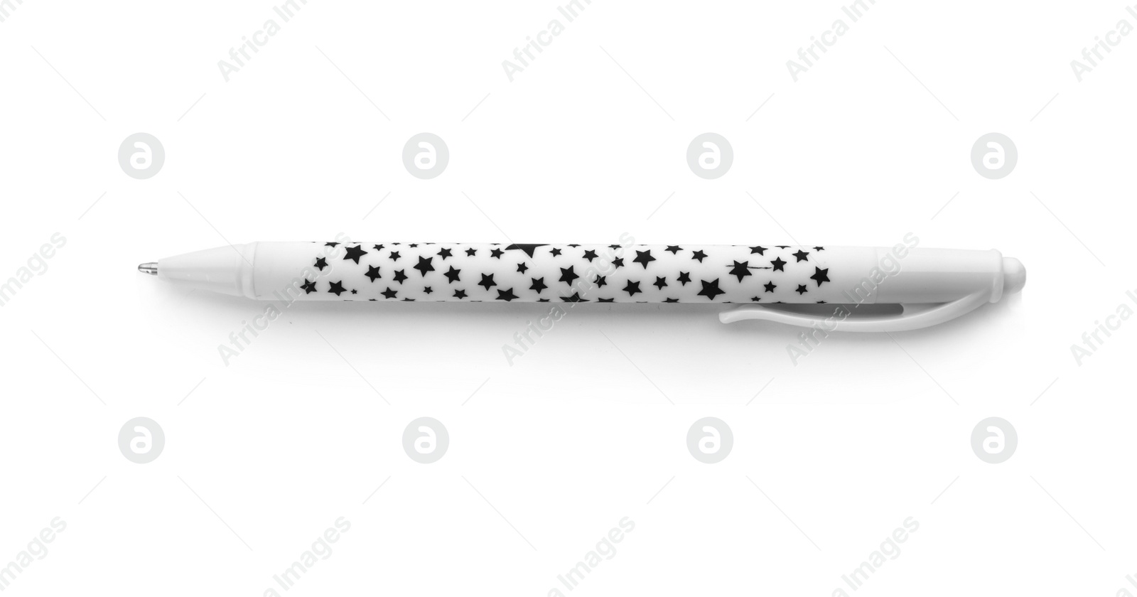 Photo of Pen on white background. Stationery for school