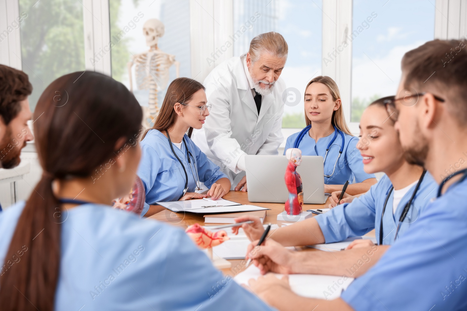 Photo of Doctor giving lecture for interns in university