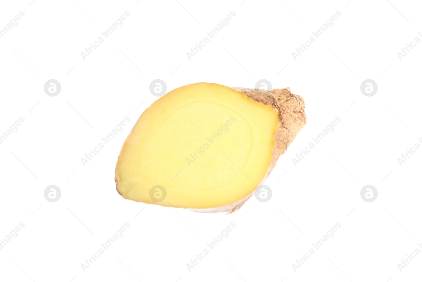 Photo of Slice of fresh ginger isolated on white