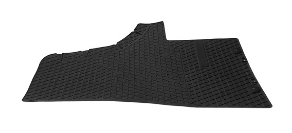 Black rubber car mat isolated on white