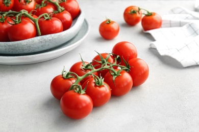 Photo of Fresh ripe red tomatoes on table