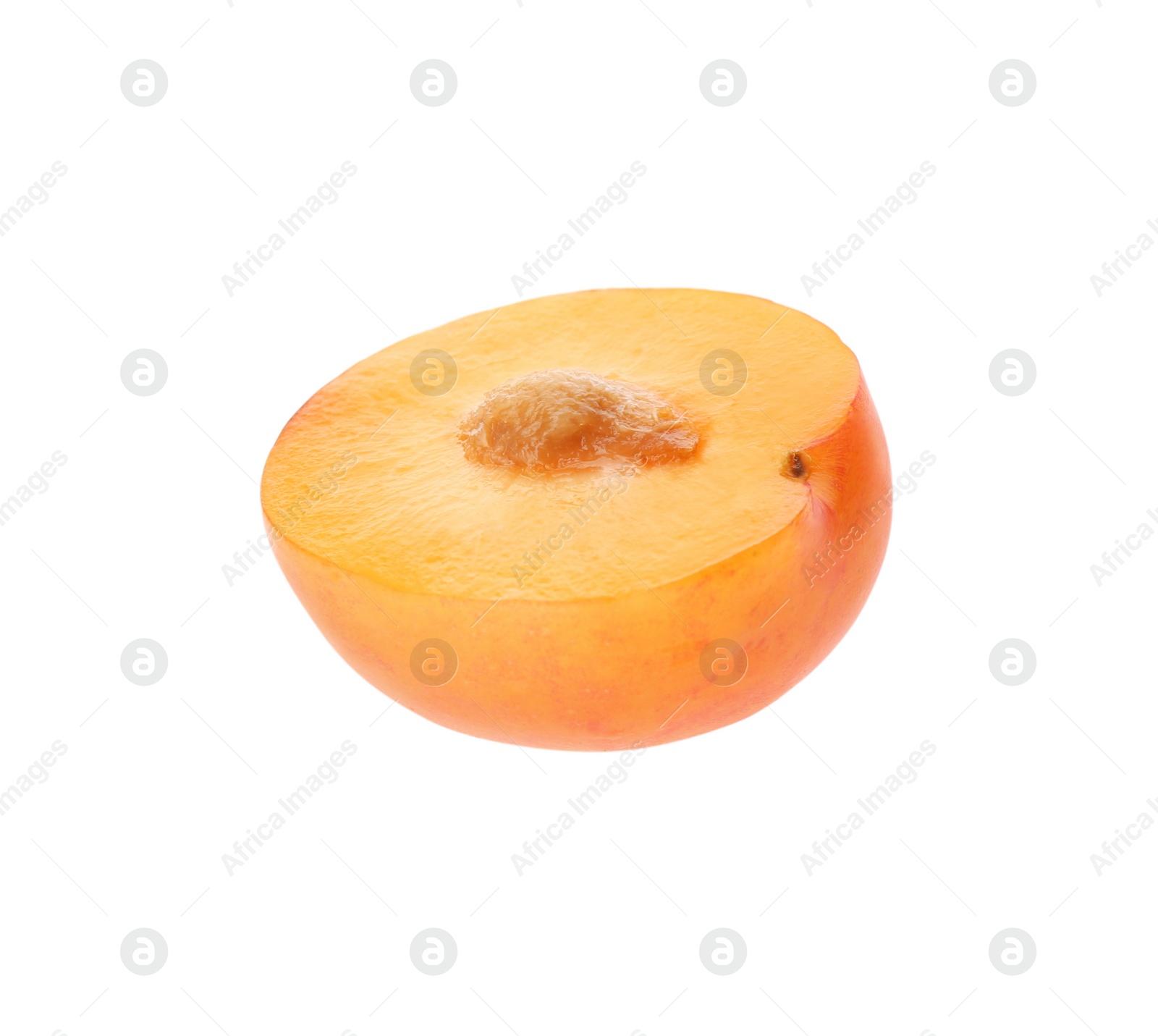 Photo of Half of ripe plum isolated on white