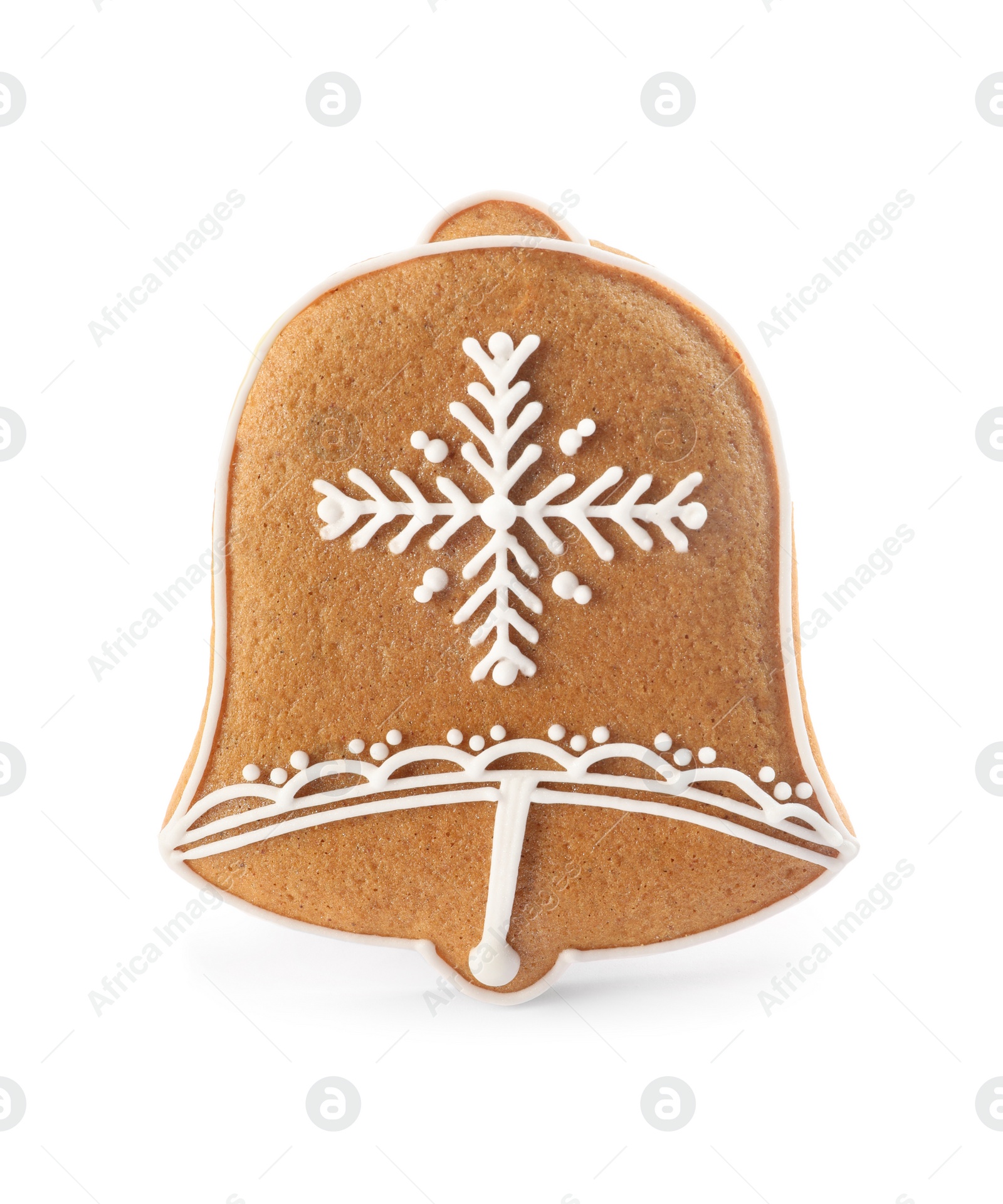 Photo of Bell shaped Christmas cookie isolated on white