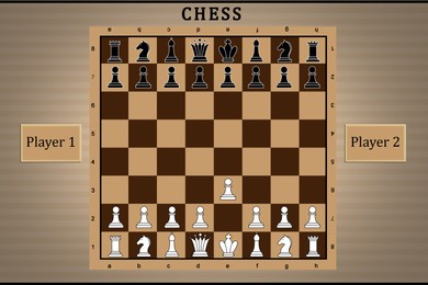 Illustration of  chessboard with pieces. Online game