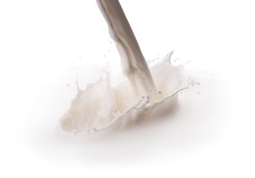 Pouring tasty fresh milk, closeup. Dairy product