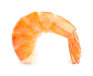 Delicious freshly cooked shrimp isolated on white