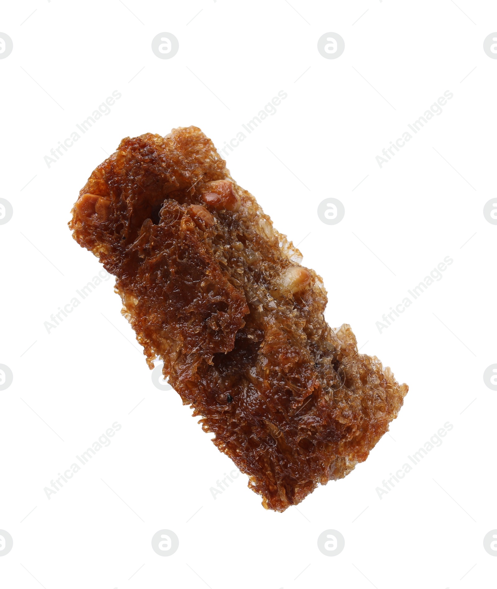 Photo of One delicious crispy rusk isolated on white