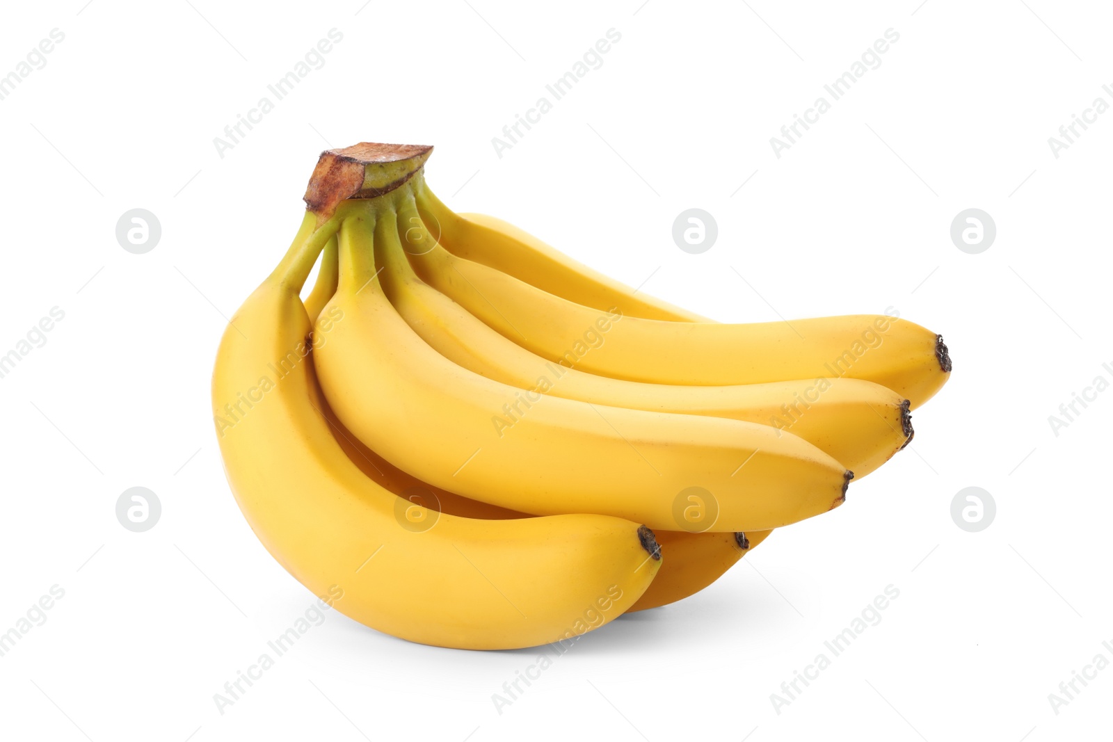 Photo of Cluster of delicious ripe bananas isolated on white