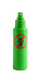 Image of Bottle of lice spray on white background