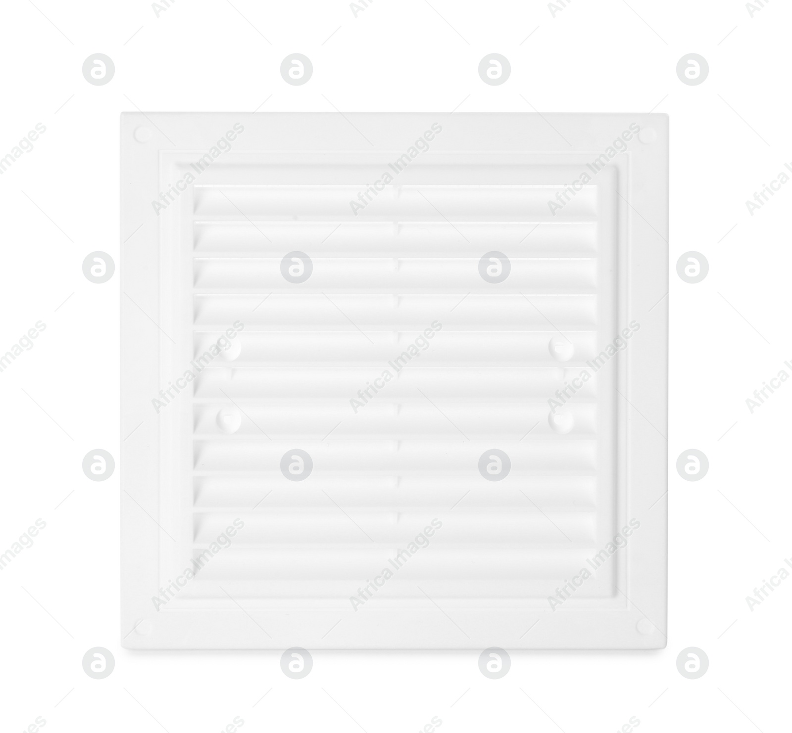 Photo of Plastic grid for home ventilation system isolated on white