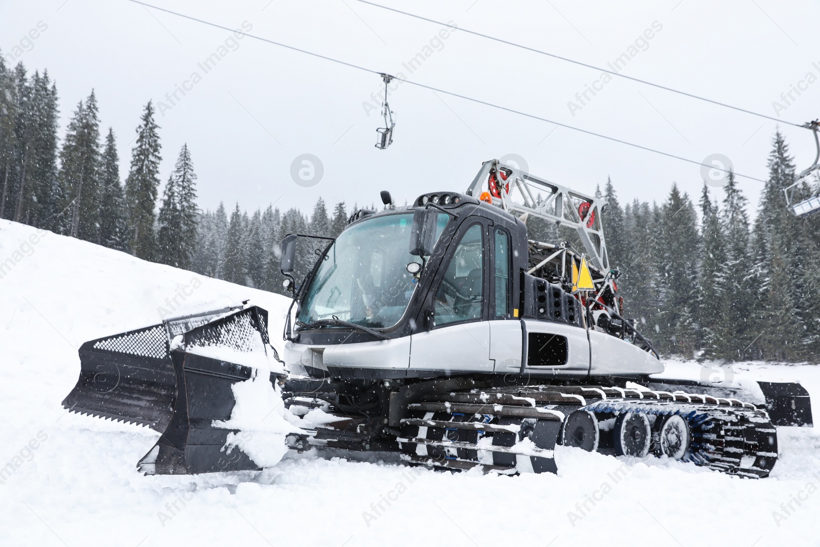 Photo of New modern snow plow at mountain resort