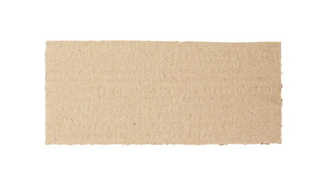 Piece of brown cardboard isolated on white