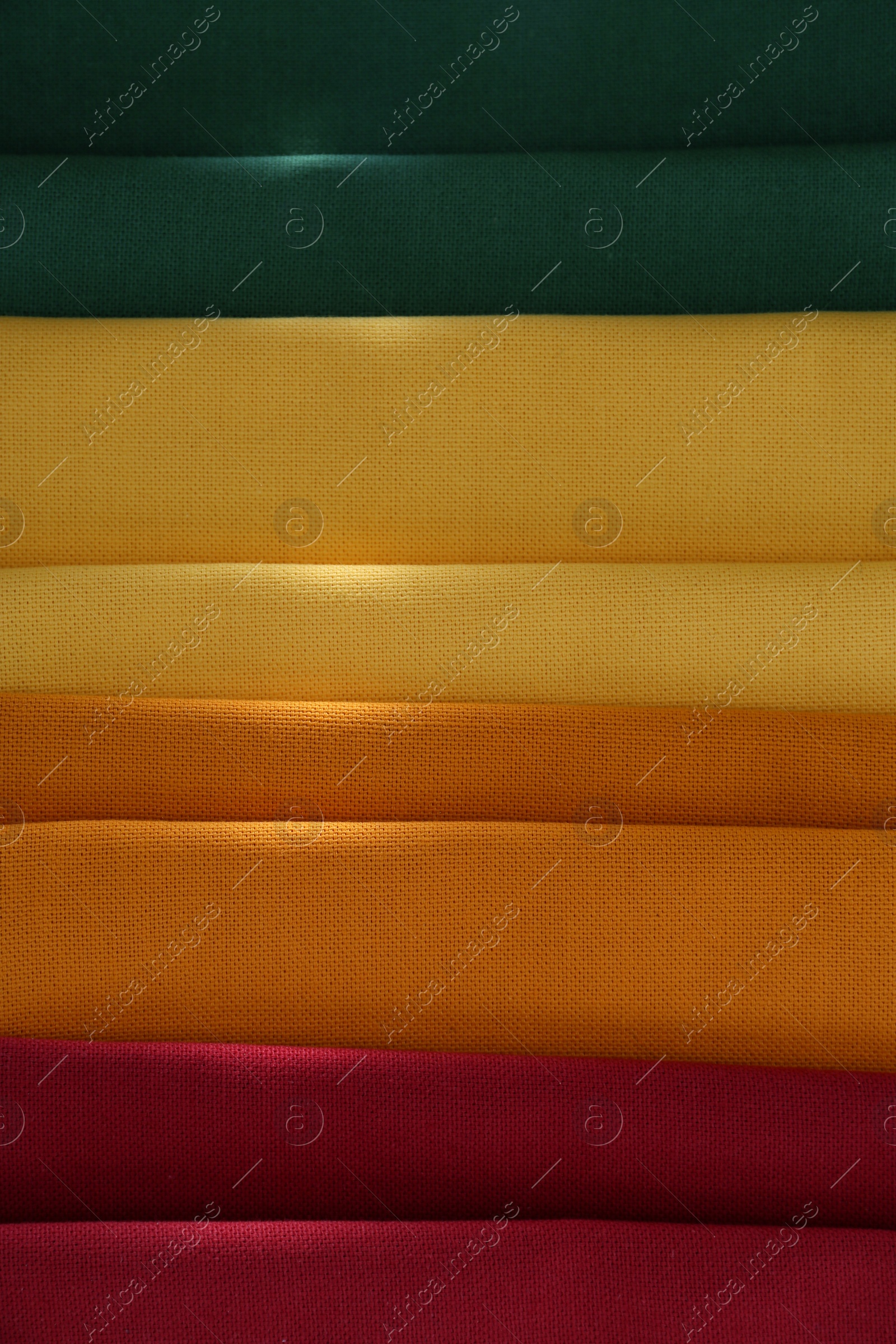 Photo of Different colorful napkins as background, top view