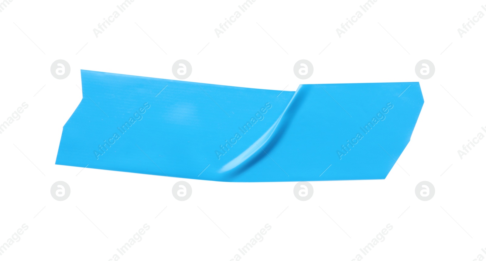 Photo of Piece of light blue insulating tape isolated on white, top view