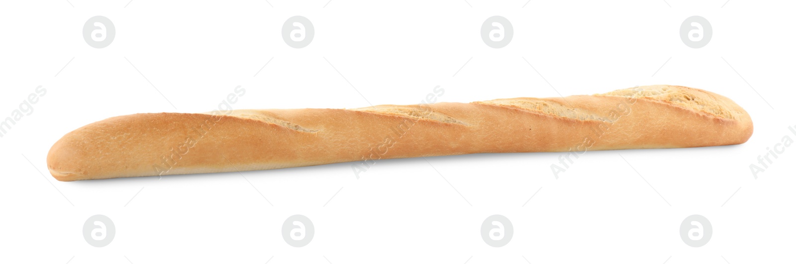 Photo of Tasty baguette isolated on white. Fresh bread