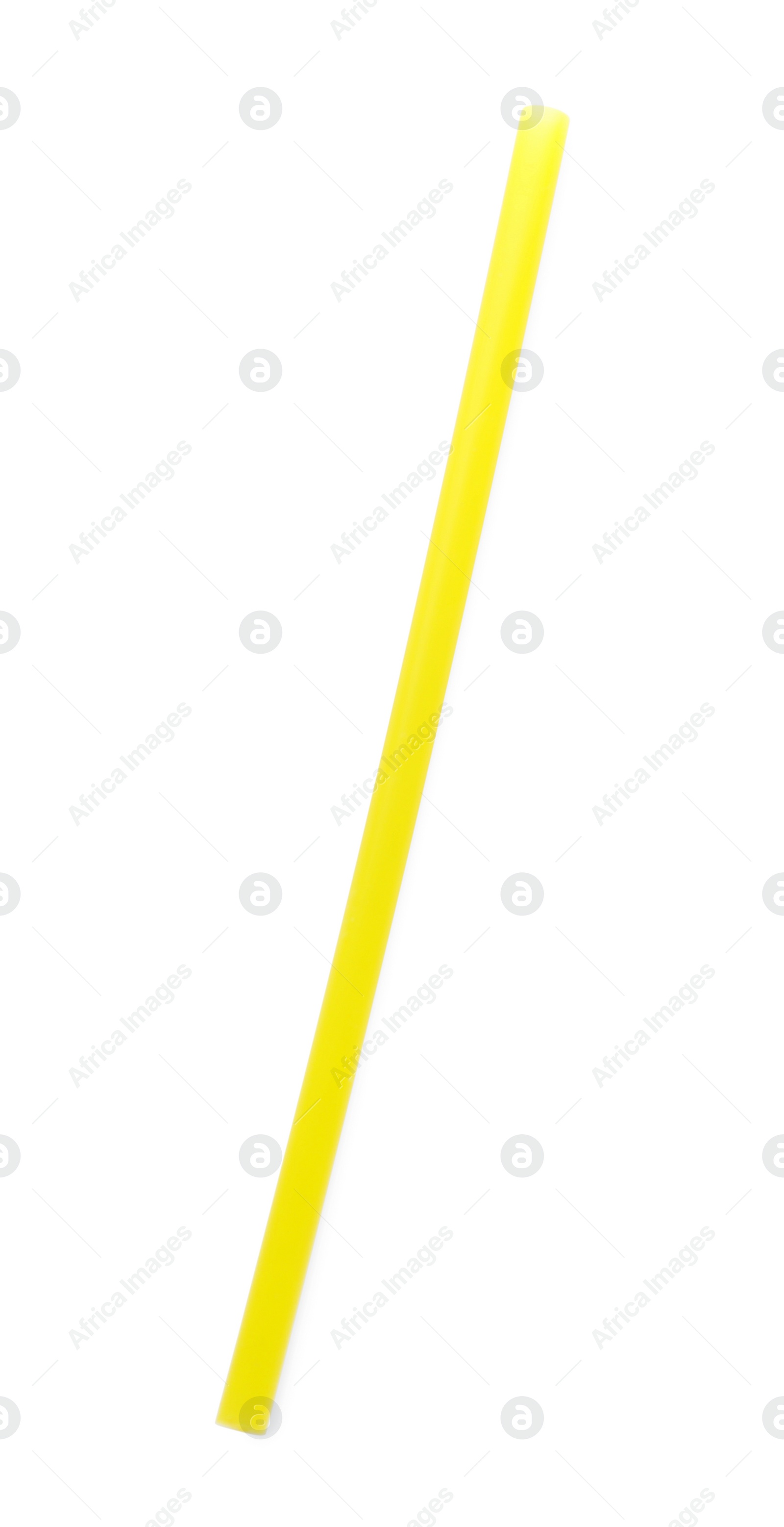 Photo of Yellow plastic cocktail tube isolated on white