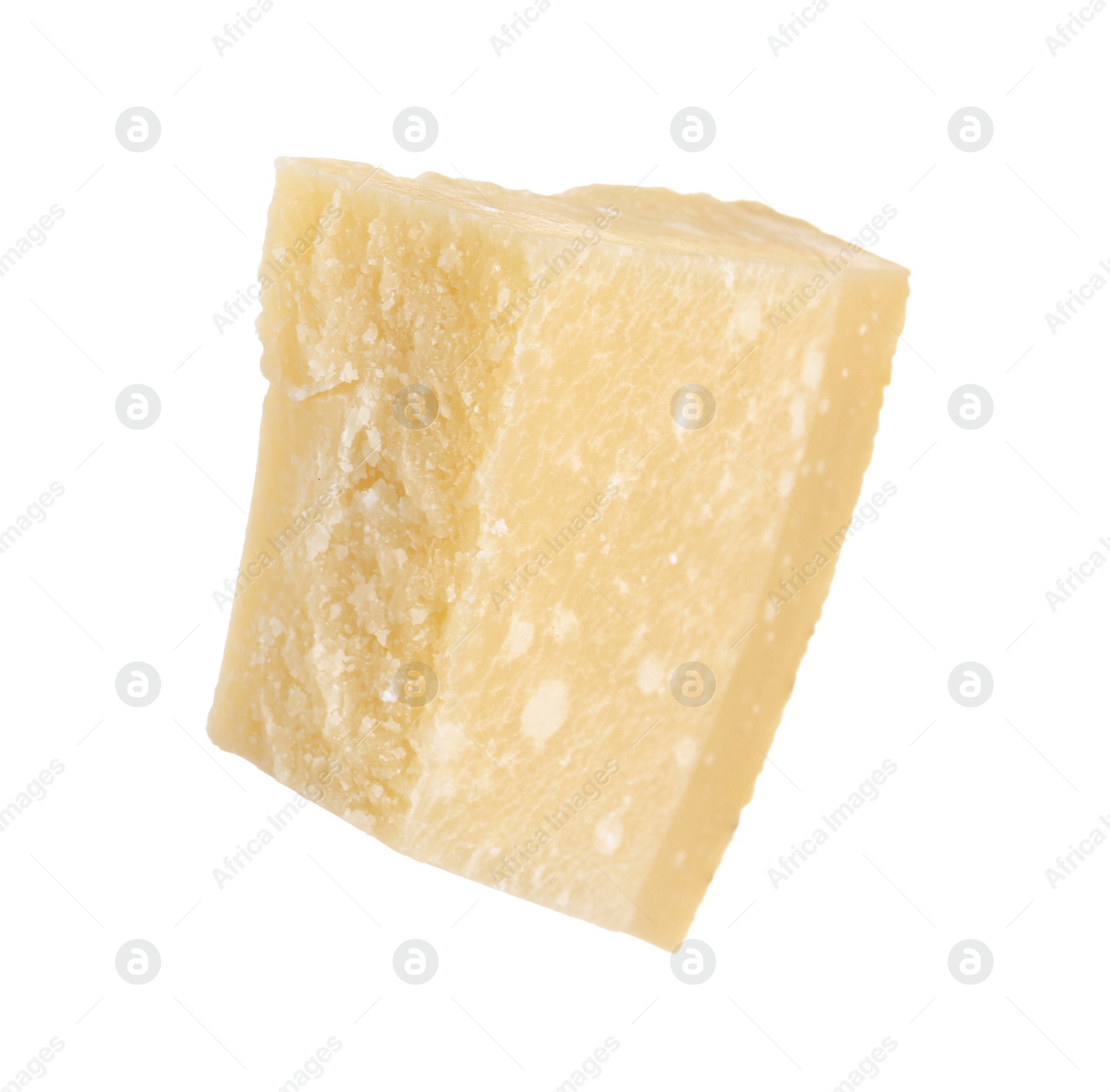 Photo of Piece of delicious parmesan cheese isolated on white