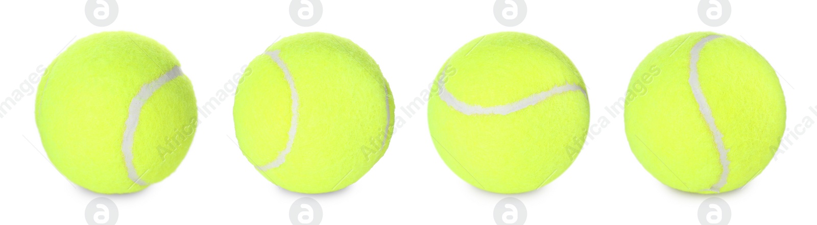 Image of Tennis ball isolated on white, different sides