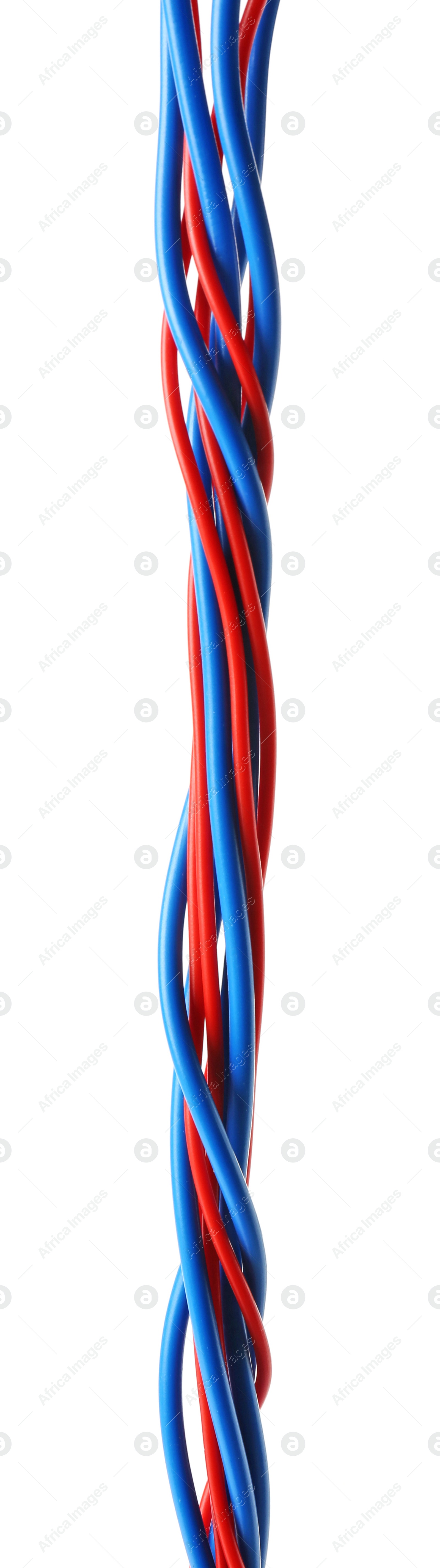 Photo of New colorful electrical wires isolated on white